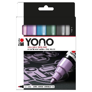 마라부 요노 YONO 수성 페인트마카 파스텔 6색 세트(1.5-3mm)