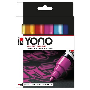 마라부 요노 YONO 수성 페인트마카 12색 세트(1.5-3mm)