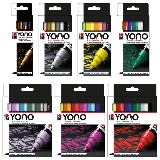 마라부 요노 YONO 수성 페인트마카 형광 4색 세트(1.5-3mm)