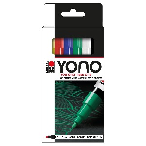 마라부 요노 YONO 수성 페인트마카 6색 세트(0.5-1.5mm)